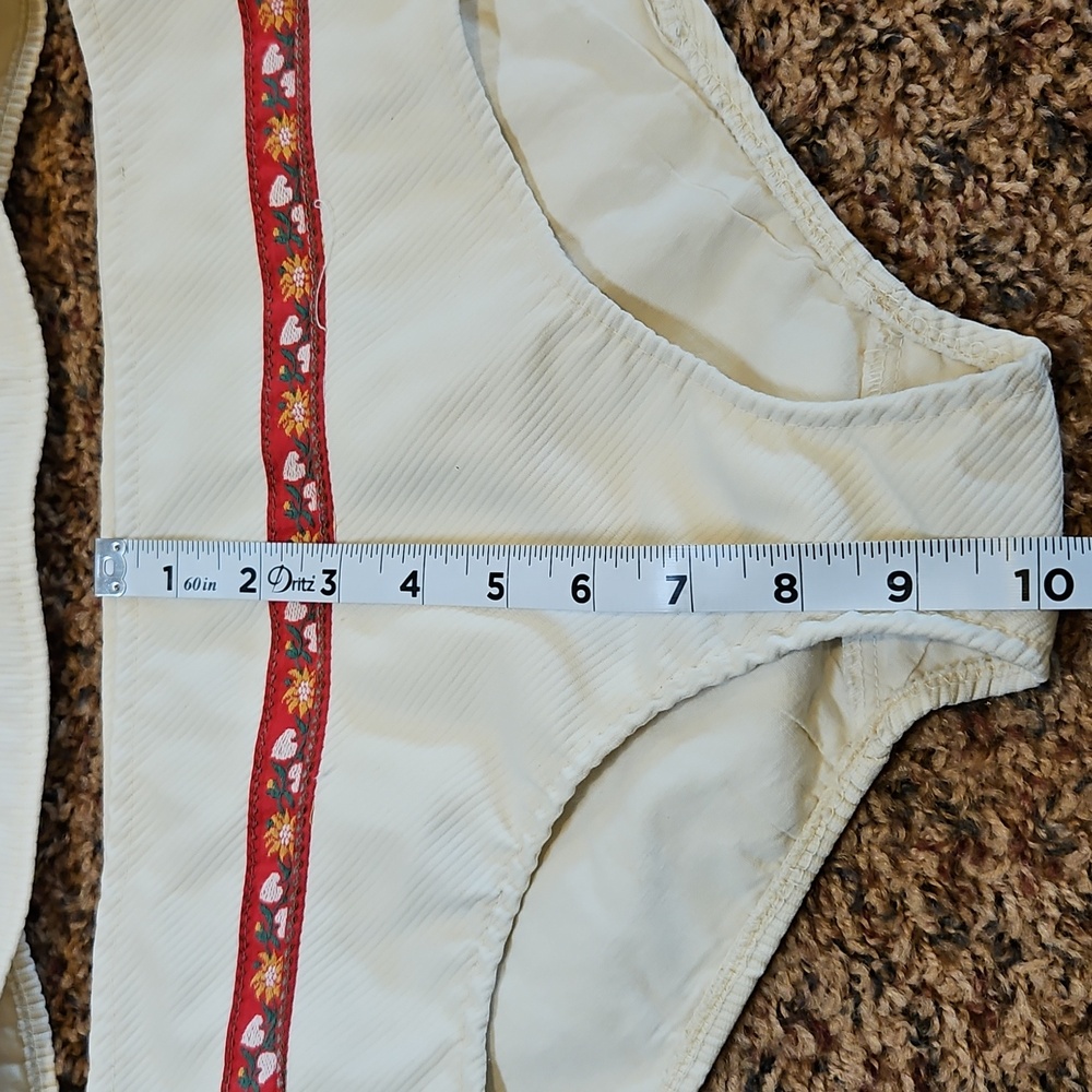 VINTAGE GIRLS KIDS White Bikini Set with Red Floral Trim SWIMSUIT 70s 80s - Picture 6 of 9